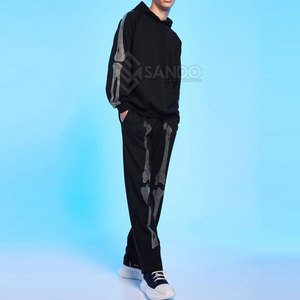 ชุดวอร์มประดับพลอยเทียมสำหรับผู้ชายชุดวิ่งวิ่งสำหรับผู้ชายใส่สบายน้ำหนักเบามีซิป - Product Image 3