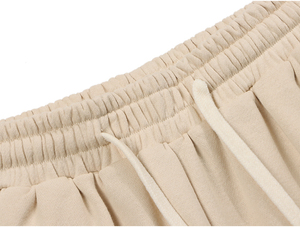 Shorts de sport amples pour hommes, personnalisés avec logo, en polyester épais 100 %, taille élastique, respirants, séchage rapide, couleur unie, haute qualité - Product Image 4