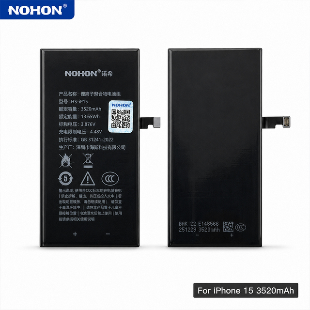 For iPhone 15 Replacement Battery 3520mAh High Capacity Li-Polymer Internal Mobile Phone Battery 3.876V Repair Parts Wholesale