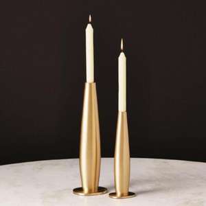 Portavelas de aluminio con acabado dorado, centro de mesa decorativo perfecto para el hogar, sala de estar, boda o restaurante - Product Image 2