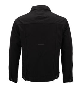 Chaqueta vaquera clásica para hombre, capucha removible, ajustada, elástica, con botones, venta al por mayor y personalizada - Product Image 4