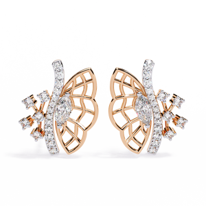 Boucles d'oreilles en or 18 carats brillantes avec diamant de laboratoire, boucles d'oreilles de qualité supérieure - Product Image 4