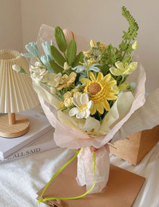 Nouveau bouquet mignon pour cadeaux, bouquet mixte fini, fleurs au crochet faites à la main, bouquet de fleurs tricotées pour mariage et décoration intérieure - Product Image 1
