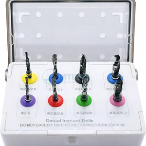 Kit Profesional Manual de 8 Piezas de Brocas Universales para Implantes Dentales, Recubiertas de Plata, Acero Inoxidable, Certificación CE - Product Image 2