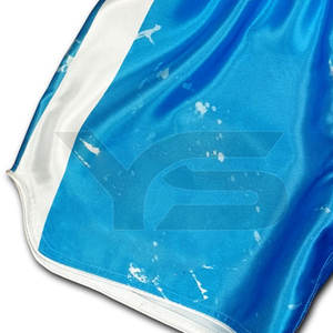 กางเกงมวยไทยคุณภาพสูงสำหรับผู้ชาย ผลิตจากโพลีเอสเตอร์/ผ้าไหม แห้งเร็ว น้ำหนักเบา ปรับแต่งได้ เหมาะสำหรับการฝึกซ้อมศิลปะการต่อสู้และมวย - Product Image 6