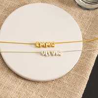 Collar con Nombre Inicial Personalizado en Plata de Ley 925, Chapado en Oro Amarillo de 14K, Joyería con Letra 3D, Regalo de Cumpleaños