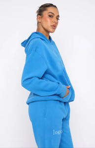 Ensemble pantalon de survêtement et sweat à capuche pour femmes 100% coton survêtement pour femmes - Product Image 3