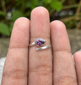 Anillo de Amatista de Piedra Preciosa Natural en Plata de Ley 925, Anillo Ajustable Hecho a Mano, Regalo Perfecto para Ella a Precio de Mayoreo - Product Image 3