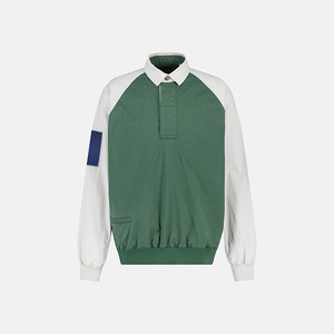 Derniers patchs de sport décontractés de qualité supérieure personnalisés patchwork imprimé demi-bouton sweats à capuche coupe-vent pour hommes - Product Image 2