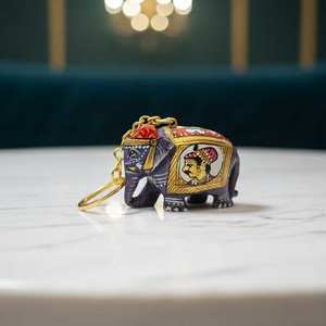 Porte-clés en bois peint à la main sur le thème des animaux, écologique, éléphant, artisanat moderne, accessoire cadeau, haute qualité à bas prix - Product Image 2