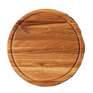 Placa de cargador de forma redonda de madera maciza de alta venta, placas de cargador de comida de madera con logotipo personalizado para servir en bodas - Product Image 4