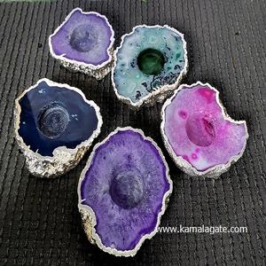 Venta al por mayor de candelabros de piedra semipreciosa multi-onxy Mesa decorativa curativa hecha a mano candelabros - Product Image 3