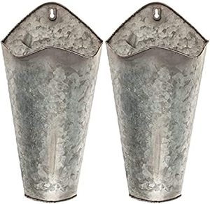 Vase mural en métal galvanisé Décor de jardinières Suspension murale rustique Jardinières Maison rustique - Product Image 4