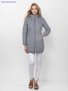 Veste matelassée unisexe d'extérieur imperméable coupe-vent respirante grande taille chaude avec fermeture éclair imprimée épaisse lisse régulière - Product Image 2