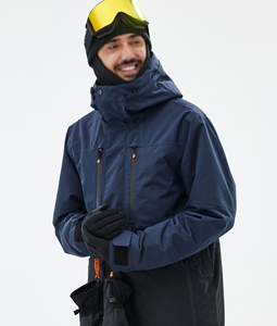 Combinaison de ski personnalisée pour homme, snowboard d'hiver, deux pièces, fermeture éclair sur le devant -Tex imperméable, respirant, isolation en polaire, bleu/noir - Product Image 2