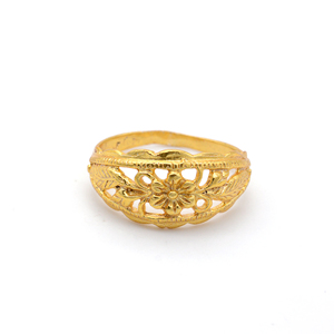 Boho Floral Wedding Bands or <b>Rings</b> Tribal Brass Jewelry Women 18k Gold Plated Trendy <b>Dainty</b> Flower Design Wholesale - Product Image 1
