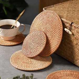 Wholesale Eco-Friendly Natural Ratan Bamboo <b>Wicker</b> <b>Placemats</b> Floral Style Flower Design for Dining Table Center Made in Viet Nam - Product Image 4