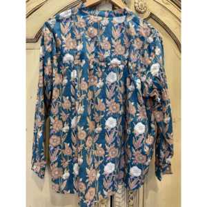 Blusa de Chifón Estampada a Mano Claire para Mujer, Diseño Floral, Top Largo Talla XL, para Usar en la Oficina en Primavera - Product Image 5