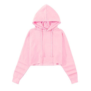 Sudadera con capucha de Invierno para mujer con estampado de logotipo personalizado de alta calidad, Top corto informal para gimnasio con cuello con capucha de longitud corta a bajo precio - Product Image 3