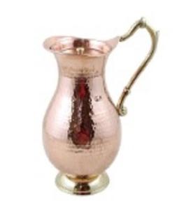 Jarra de agua de cobre moderna con asa Diseño clásico Jarra de agua de cobre puro Exportadores India - Product Image 2