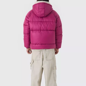 High Quality Custom Men's Puff <b>Jacket</b> Streetwear Style Splicing Design Heavy Weight <b>Hooded</b> Collar Zipper Front Logo <b>for</b> Winter - Product Image 2