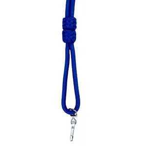 Custom Color 100% Sustainable Material Uniform Shoulder Whistle Cord Lanyards Viscose Made with Knots and Metal Hook