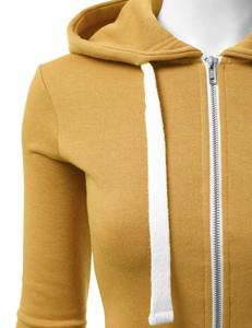 <b>Women</b> Solid Hoodies 100% Cotton Oversized Pullover Hooded Fleece <b>Zip</b> Breathable <b>Jackets</b> Custom Winter Streetwear Regular Front - Product Image 6
