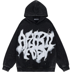 Sweat à capuche vintage surdimensionné, unisexe, en molleton de coton, à capuche délavé à l'acide de haute qualité, streetwear - Product Image 1