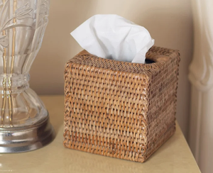 Couvercle de boîte à mouchoirs carré en jacinthe d'eau fait à la main pour le rangement des serviettes dans la cuisine salle de bain hôtel Restaurant fait à la main au Vietnam - Product Image 6