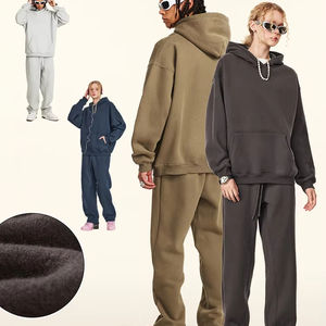 Ensemble sweat-shirt et pantalon de survêtement unisexe en molleton de coton de haute qualité, surdimensionné, lourd, 500 g/m², logo personnalisé - Product Image 1