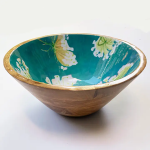 Cuenco de madera impreso Nuevo diseño Cuenco de madera hecho a mano para servir Fabricación al por mayor de India - Product Image 3