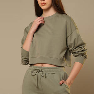 Ropa de calle, nuevo artículo sólido, sudadera de moda para mujer, nuevo ajuste Regular, Color liso, sudadera de mujer más vendida - Product Image 1