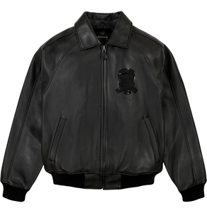 Chaquetas Avirex para hombre de cuero genuino de vaca 100% hechas a medida para invierno, fabricante OEM, ropa de calle bordada - Product Image 1