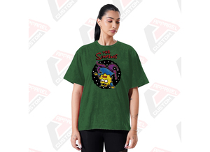 Camiseta de lavado ácido para mujer con estilo, suave, de moda, cómoda, con pana batik de mezclilla ecológica para el verano - Product Image 5