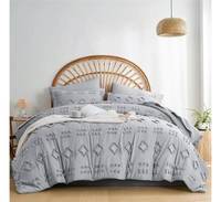 Housse de couette tuftée reine taille 3 pièces Boho microfibre housse de couette ensemble broderie Shabby Chic maison literie housses de couette