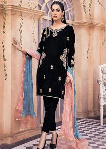 Elegante diseñador indio pakistaní bordado satén 100% seda A-Line manga larga vestido de pantalón Kurta de longitud completa para el verano - Product Image 2