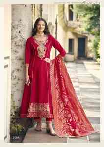 Belle robe Premium Pure Viscose Roman Soie Kurti Pant & Dupatta Avec Séquence Cordon et Fil & Main Travail Femme Mode - Product Image 3