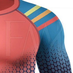 Profesional de fabricación de los hombres 100% Spandex/Nylon personalizable tela Rash Guard - Product Image 5