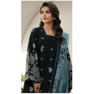 Conjuntos de Alta Calidad para Mujer, Diseño de Bordado, Algodón y Poliéster, Estilo Pakistaní, Chal, Kameez, Dupatta, Transpirable, para Todas las Temporadas, Estilo Indio - Product Image 5