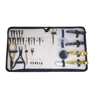 Prix de gros Outils d'extension de cheveux pour le travail en salon Petits clips avec perles Ciseaux avec étui en cuir Kit - Product Image 3