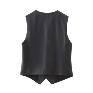 Top Notch Genuine Leather Vest Wholesale Plain Design Vests For <b>Women</b> Sheepskin Cut Fashion <b>Waistcoat</b> Manufacturer - Product Image 2