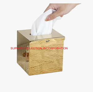 Boîte à mouchoirs en métal de qualité exclusive avec papillon Ginkgo dernière conception décoration de la maison boîte de rangement de mouchoirs accessoires de salle de bain - Product Image 4