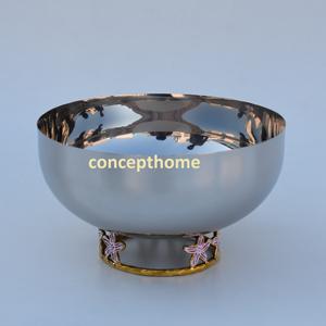 Bols à noix en acier inoxydable argenté, sans BPA, jetables, pour la décoration de la maison, Diwali, Ramadan, art métallique artisanal - Product Image 1