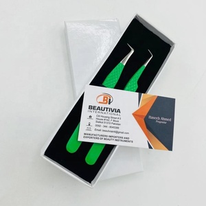 Pince à épiler professionnelle japonaise en acier inoxydable à 90 degrés pince à cils à pointe pointue durable - Product Image 5