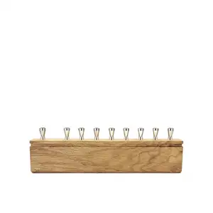 Support de bougie Menorah en bois personnalisé en gros pour la décoration de Noël, centre de table de mariage, chandelier, décoration de table à domicile - Product Image 1