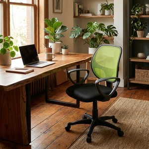 Modern Green/<b>Black</b> Mesh Staff <b>Chair</b> Ergonomic Office <b>Chair</b> Adjustable Headrest PP Aluminium Material Swivel for Task Purpose - Product Image 4