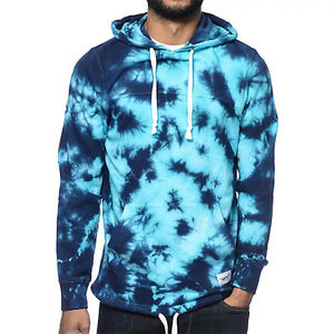 Sudadera con capucha y cremallera personalizada en relieve de peso pesado Tie-Dye con tela de peso pesado 350gsm sudadera de rizo francés de gran tamaño para hombres - Product Image 1