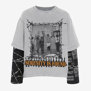 เสื้อยืดพรีเมียม 240 GSM ผ้าฝ้ายสองชั้น ซักแบบวินเทจ สีดำ พิมพ์ลายกราฟิก สกรีนโลโก้ตามสั่ง เสื้อยืดสองชั้นทรงทันสมัยสำหรับผู้ชาย - Product Image 2