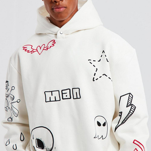 Sudaderas con Capucha Casuales de Lujo para Hombre, Logotipo Personalizado, Impresión Digital, Transpirables, de Felpa/Algodón Grueso para Invierno - Product Image 5