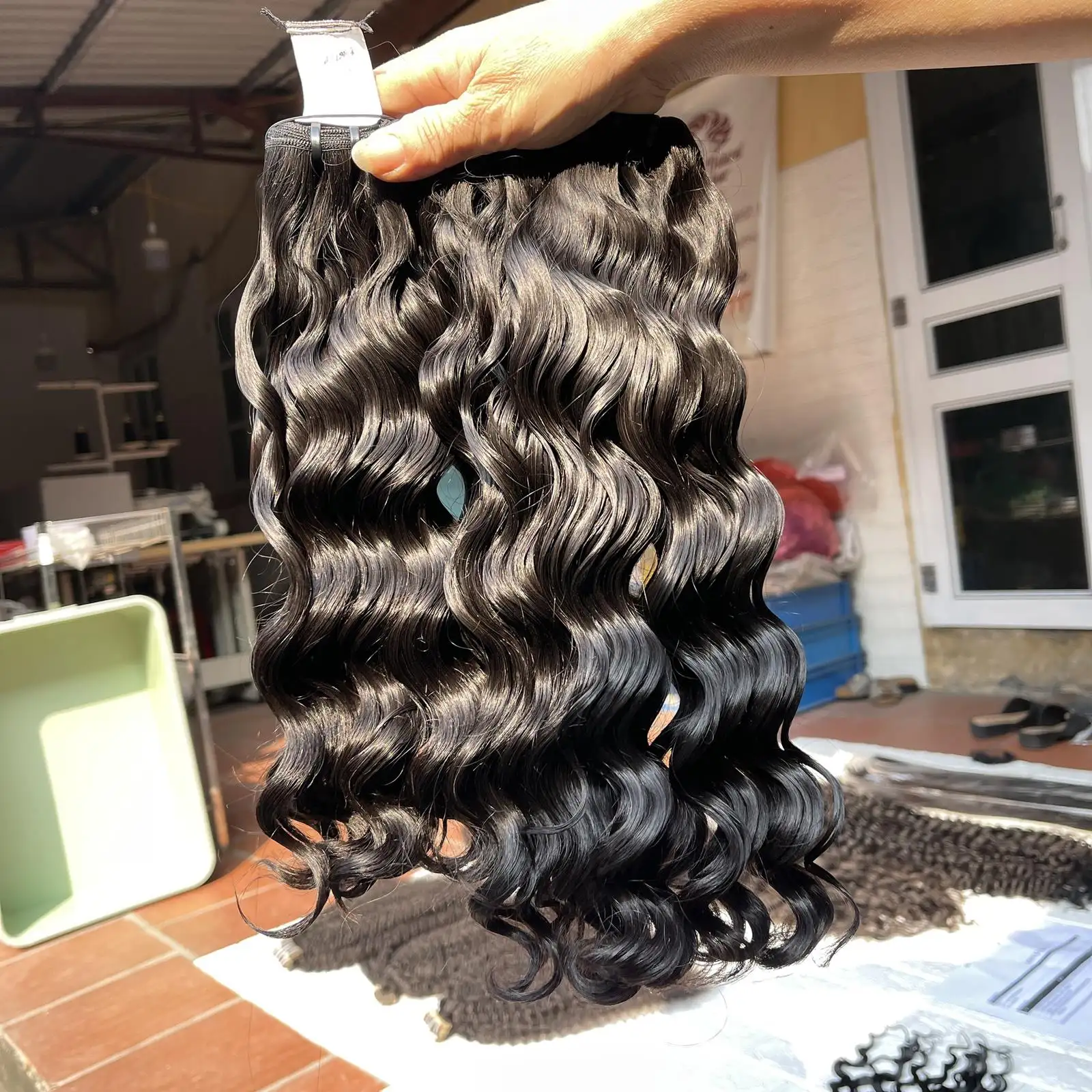 Vietnamese Hair machine weft 100% vietnamese virgin hair machine wefts Remy Hair curly wave sample Single Drawn Double Drawn